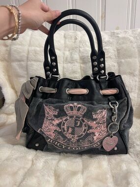 Authentic Rare Vintage Juicy Couture Black & Pink Daydreamer Bag